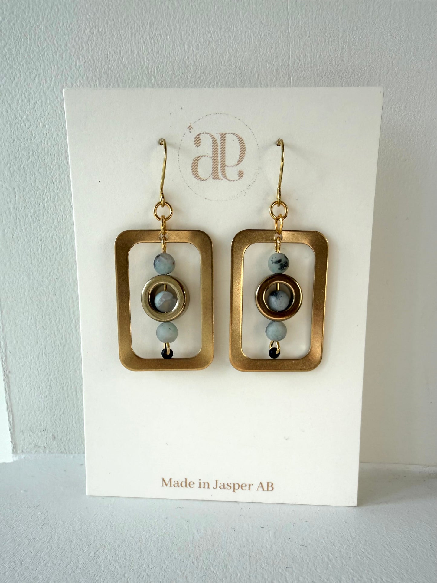 Lotus Jasper Brass Earrings
