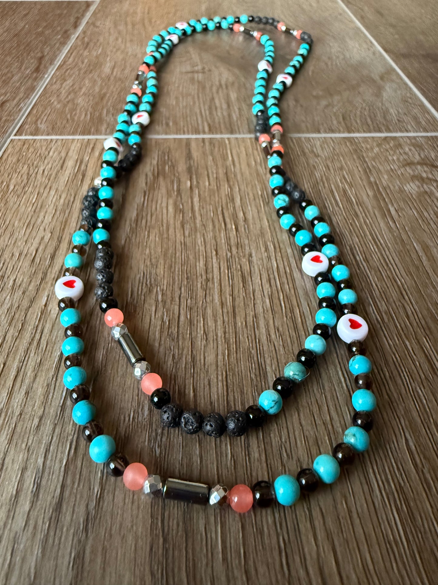 Stretchy Wrap Stone Bracelet Turquoise Love