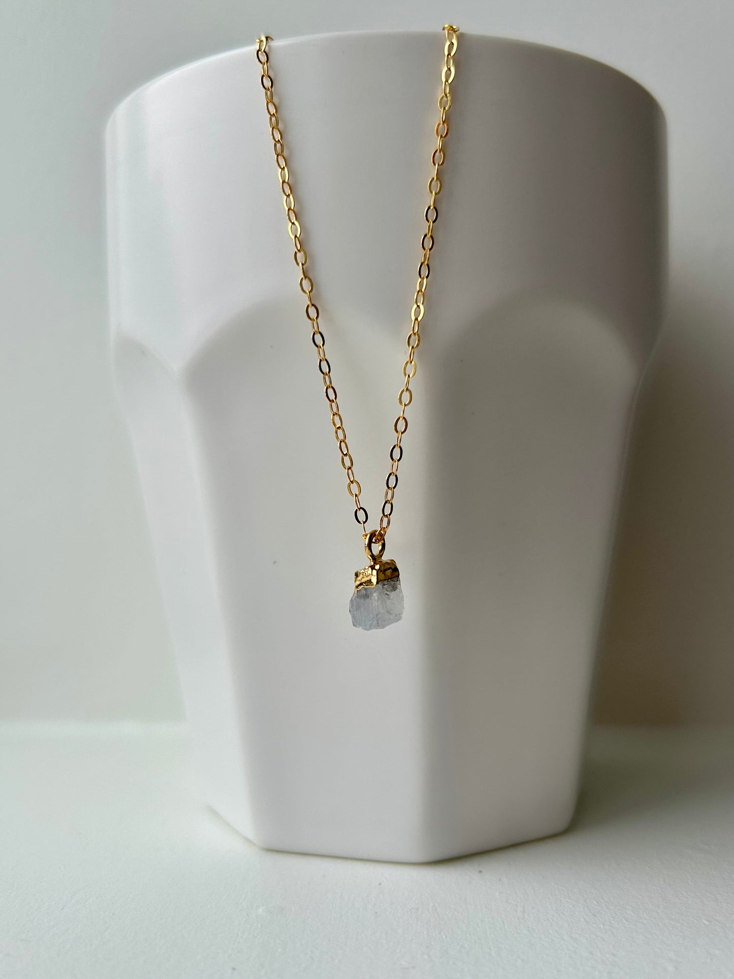 Gold Plated Tiny Moonstone Necklace