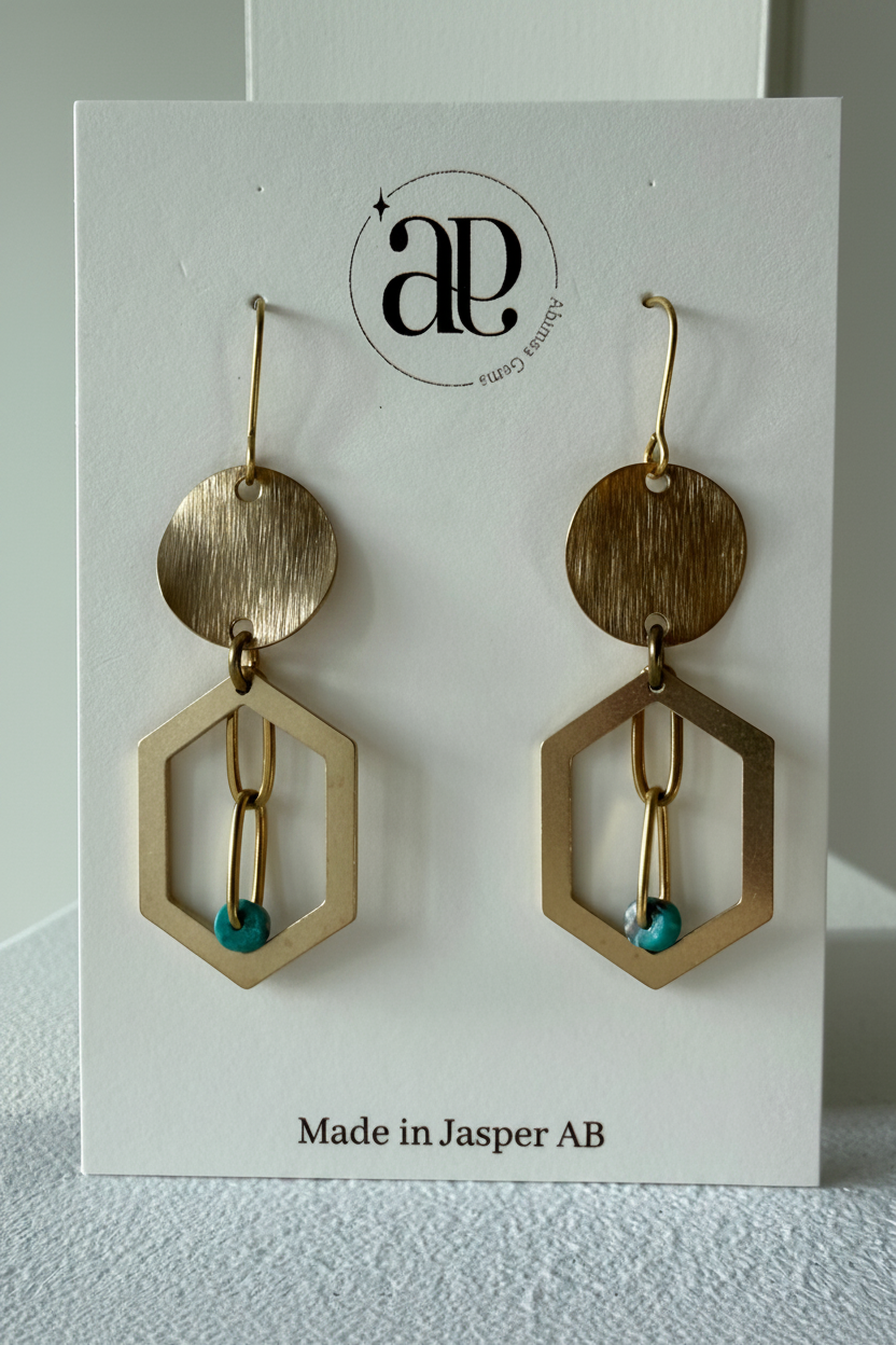 Emperor Stone Chain Link Earrings
