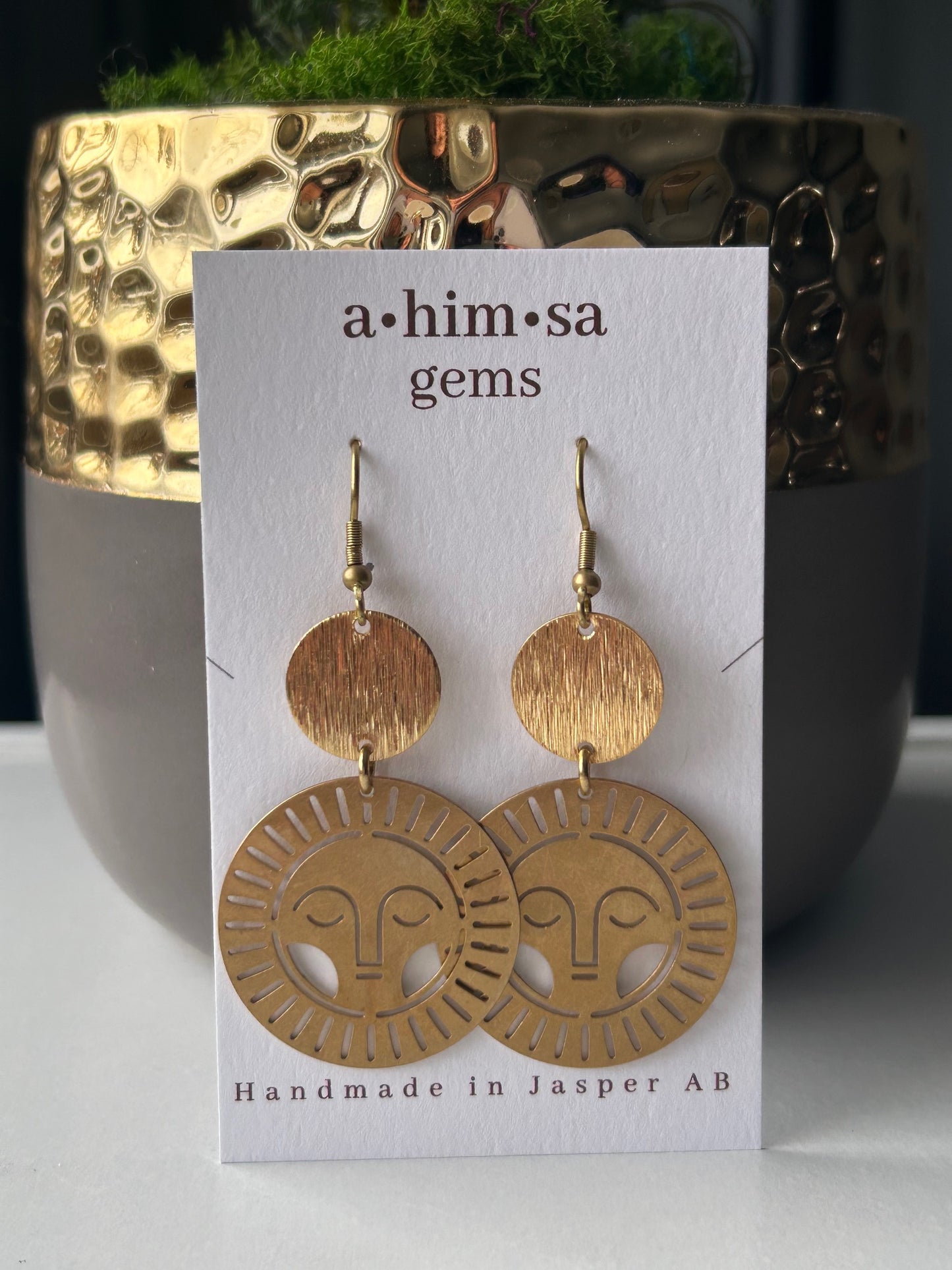 The Sun Brass Earrings