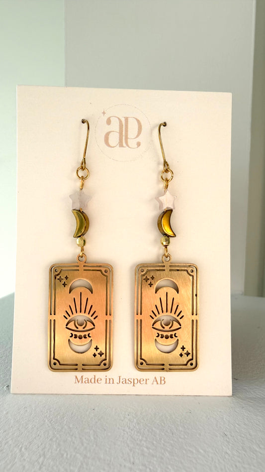Rose Quartz Tarot Card Earrings