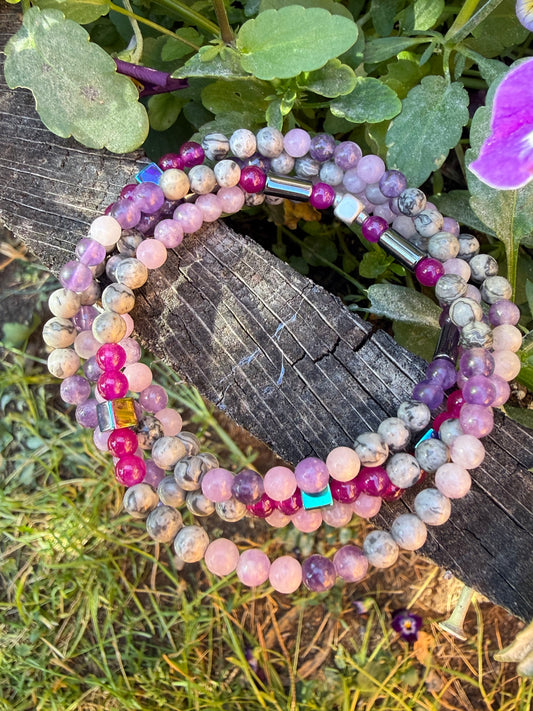Stretchy Wrap Stone Amethyst Bracelet