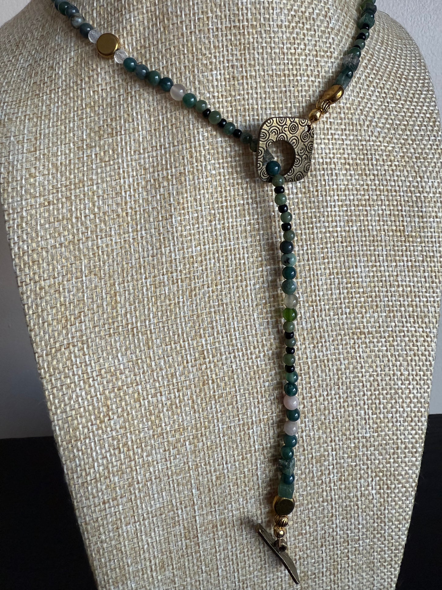 Fancy Jasper & Moss Agate Beaded Necklace