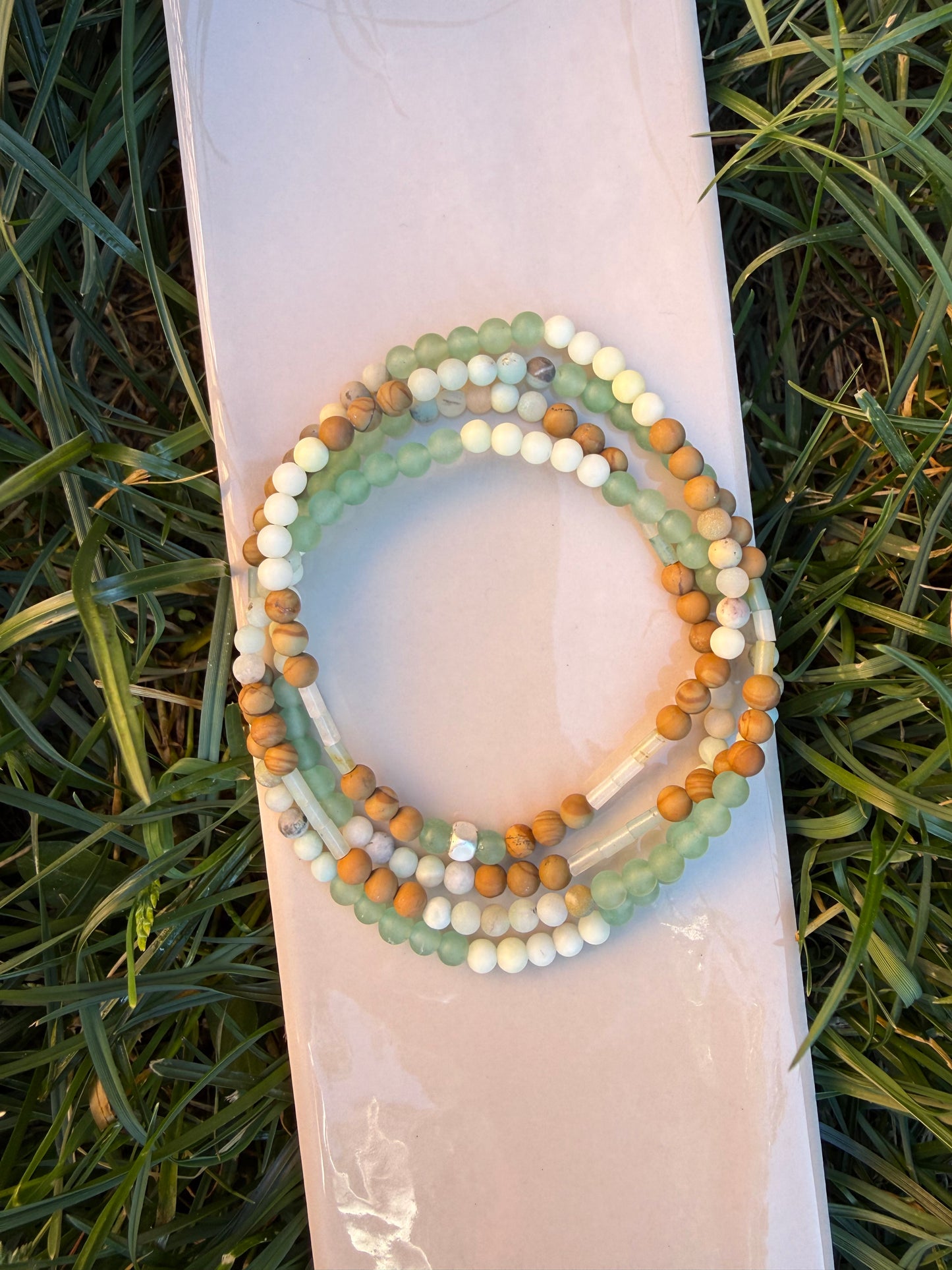 Stretchy Wrap Stone Bracelet Amazonite Mix