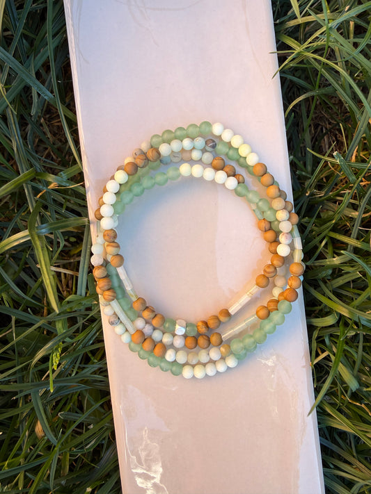 Stretchy Wrap Stone Bracelet Amazonite Mix