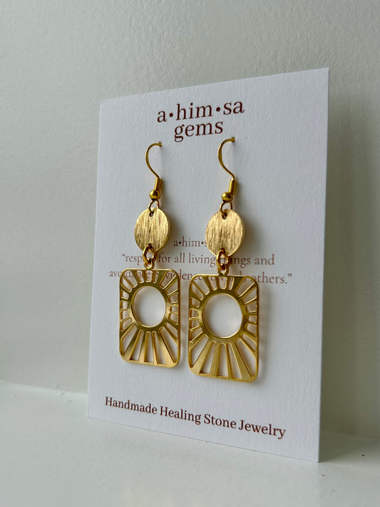 24k Gold Plated The Golden Sun Earrings