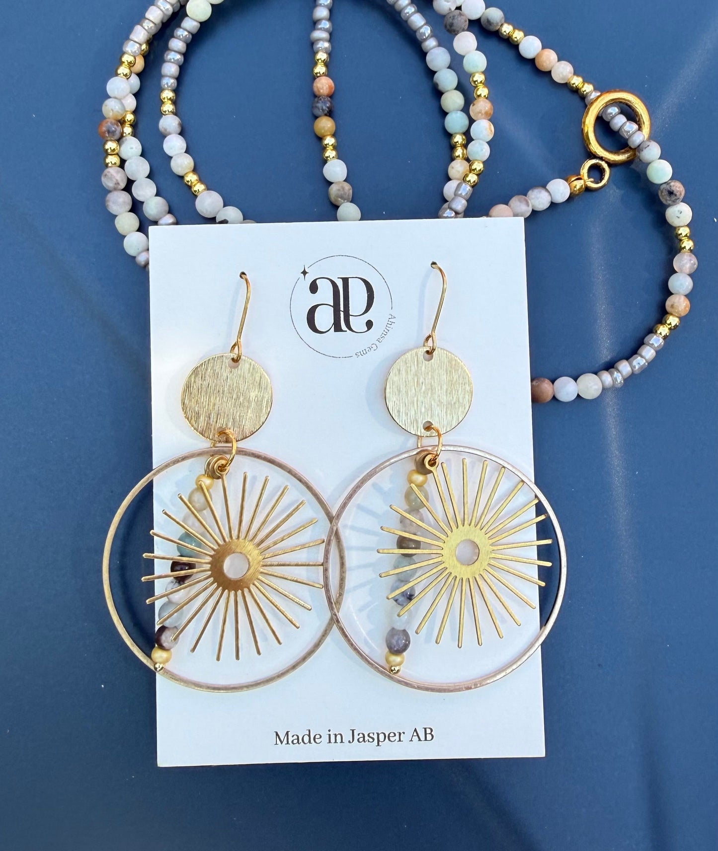 Amazonite Sun Beam Earrings