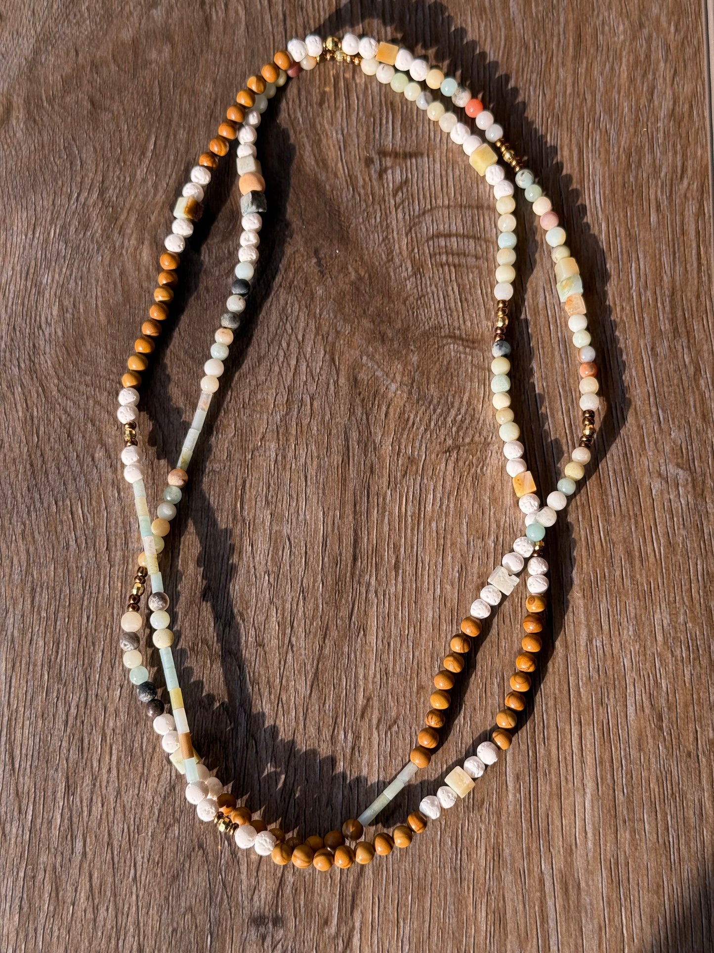 Stretchy Wrap Stone Bracelet Amazonite Mix