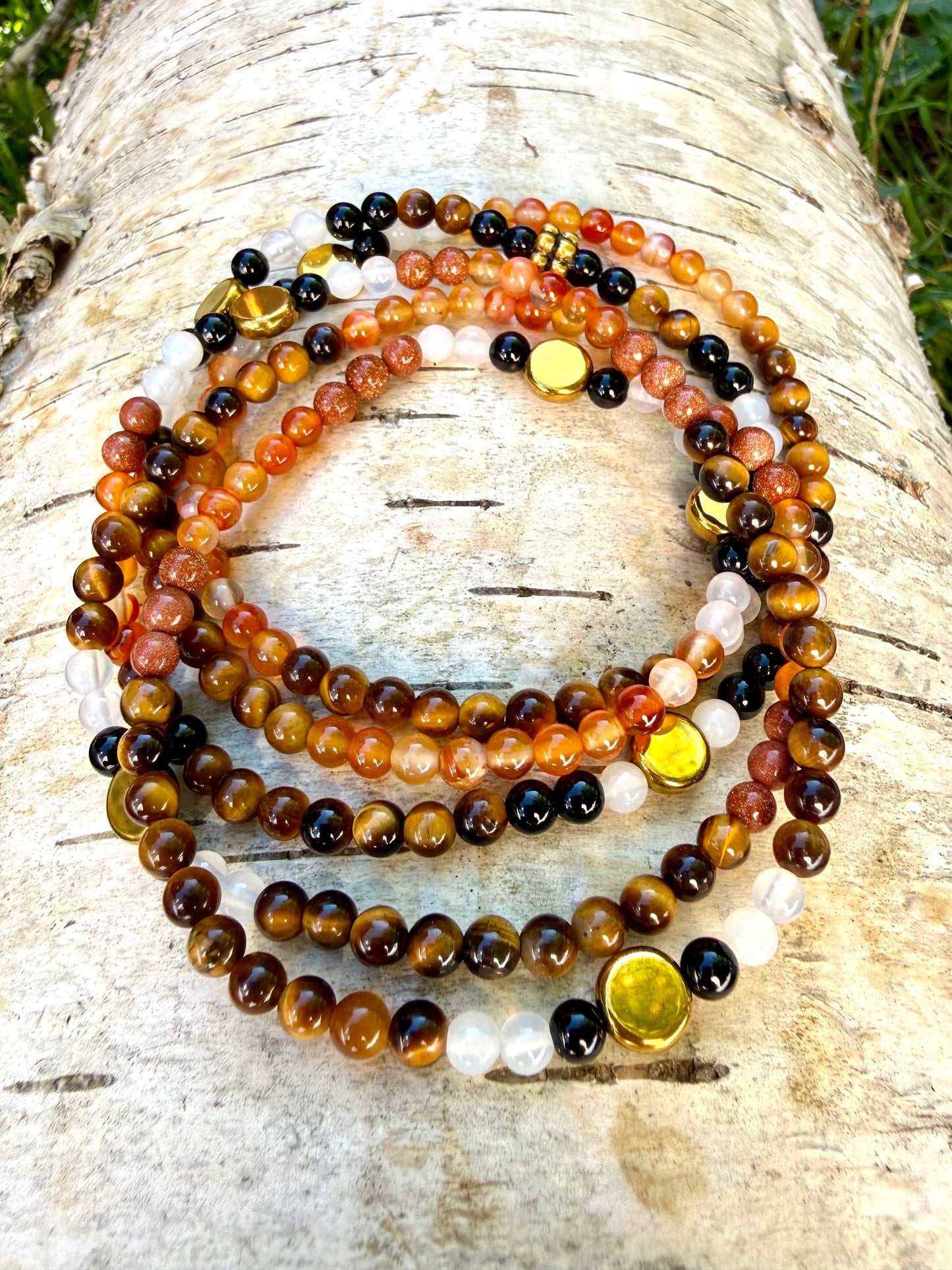 Stretchy Wrap Stone Bracelet Tiger Eye Mix