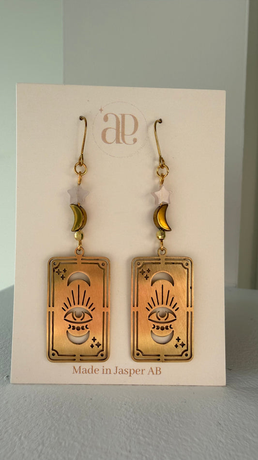 Rose Quartz Tarot Card Earrings