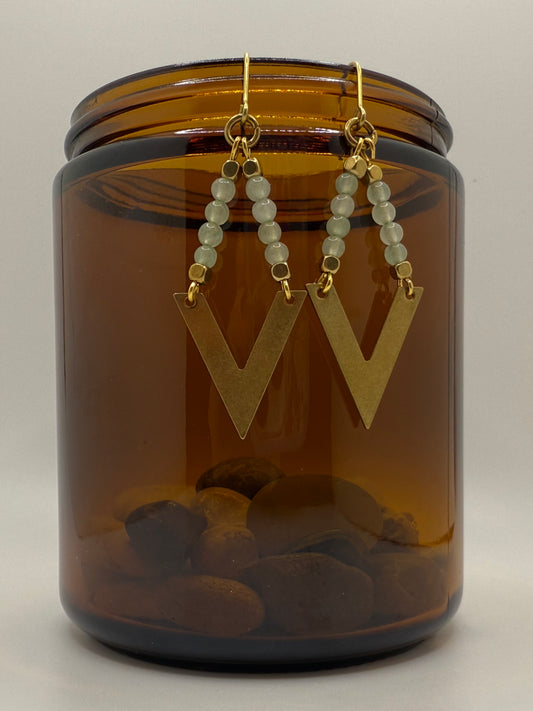 Aventurine Brass Earrings