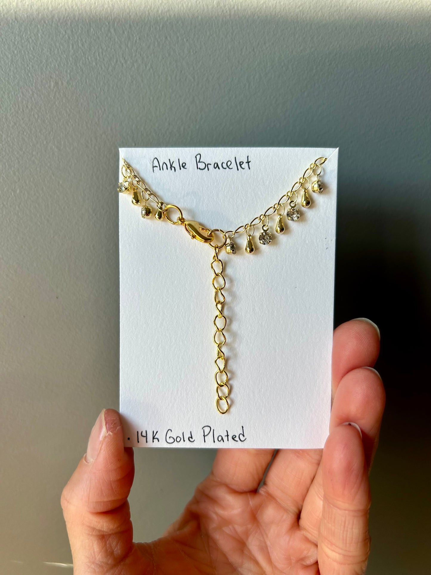 Ankle Bracelet 24k Gold Plated Sparkle