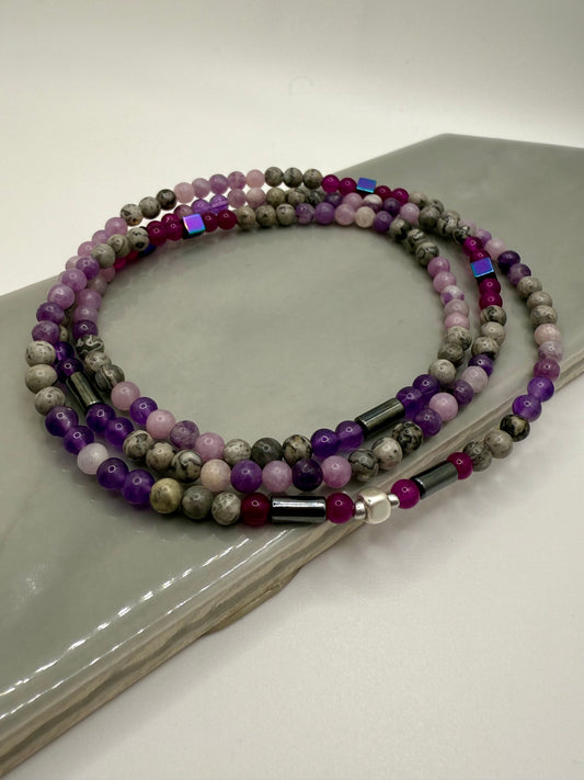 Stretchy Wrap Stone Amethyst Bracelet