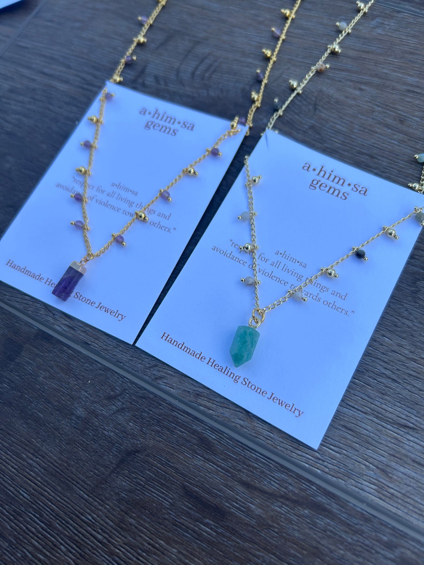24k Gold Plated Amethyst Chain Necklace
