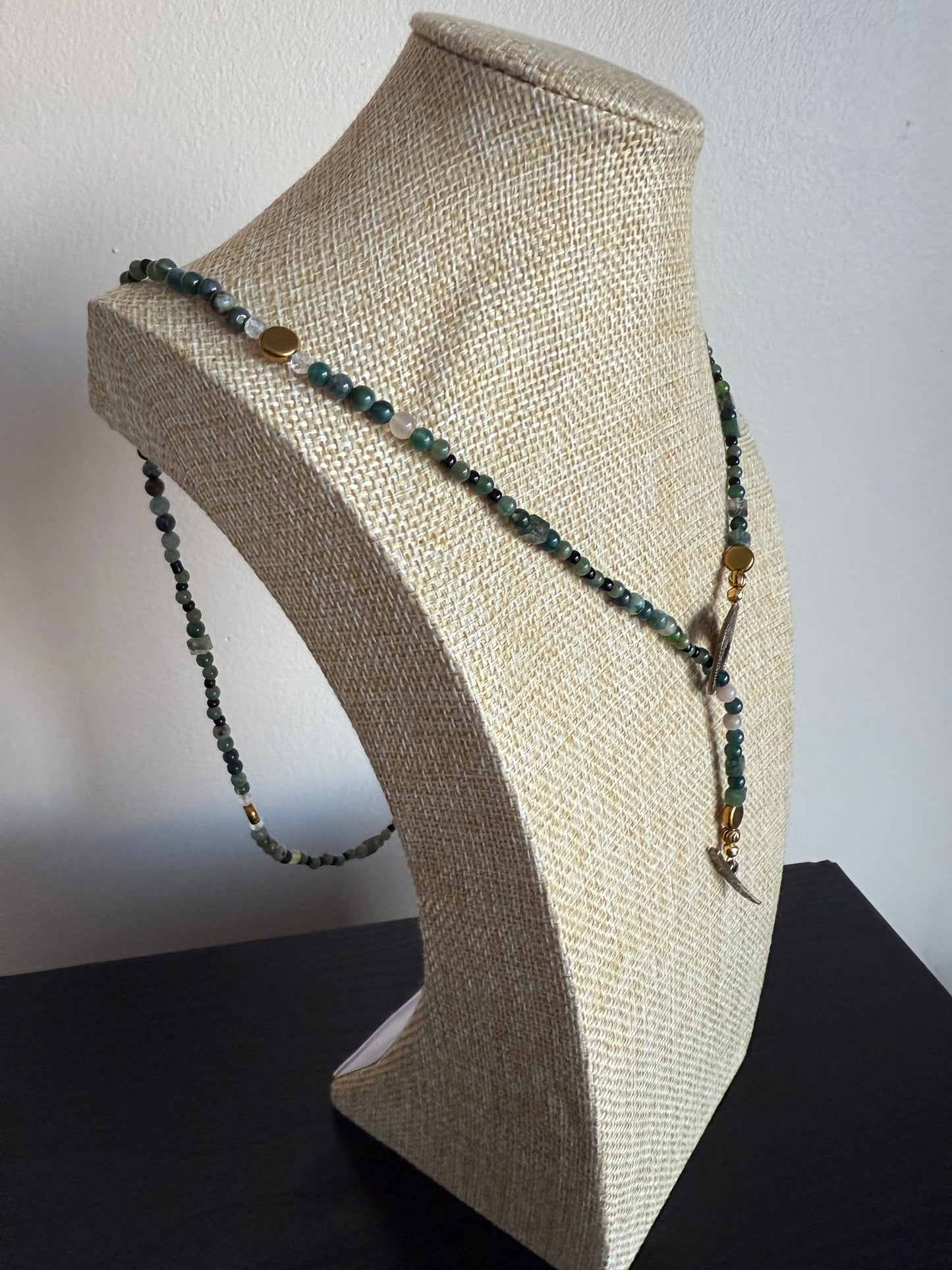Fancy Jasper & Moss Agate Beaded Necklace