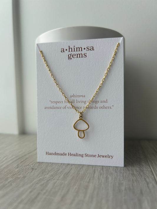 Shrooms Gold Plated Necklace