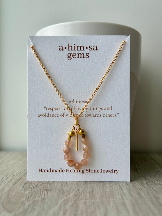 Moonstone Circle Necklace