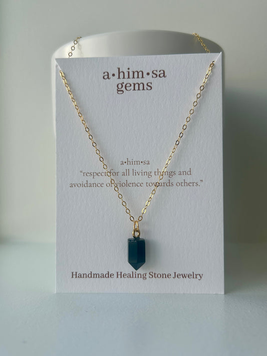 Black Agate Gold Necklace