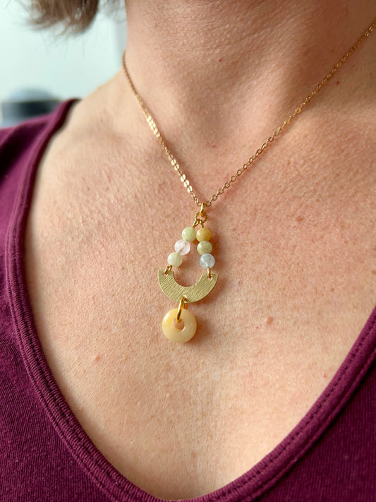 Morganite Donut Ring Necklace
