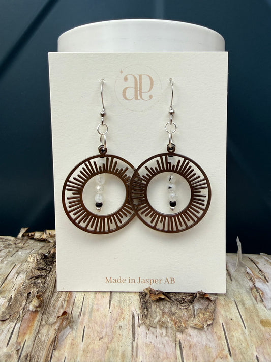 Stainless Steel Quartz Sun Dial Earrings
