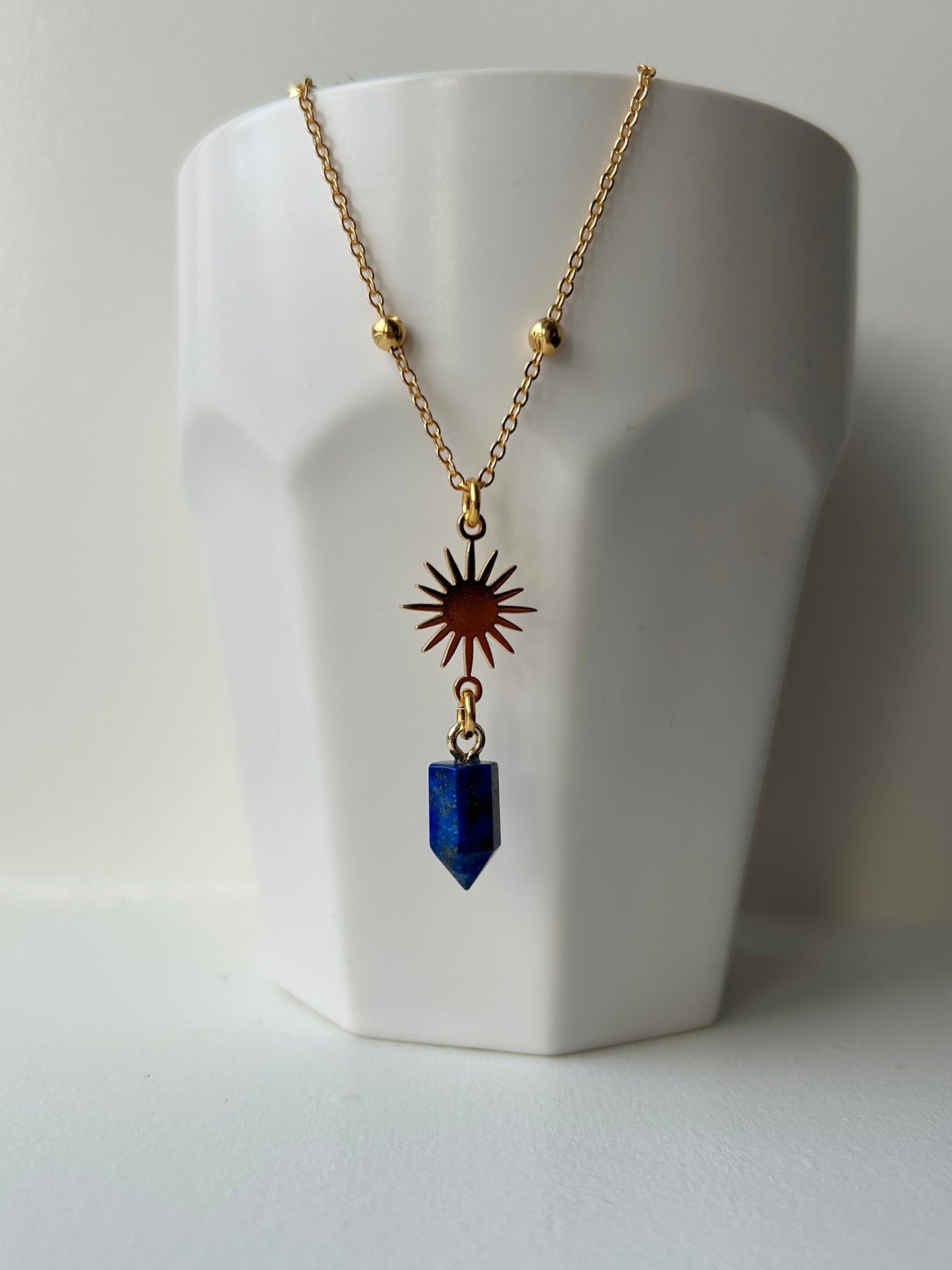 Gold Plated Lapis Lazuli Star Necklace