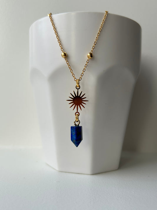 Gold Plated Lapis Lazuli Star Necklace