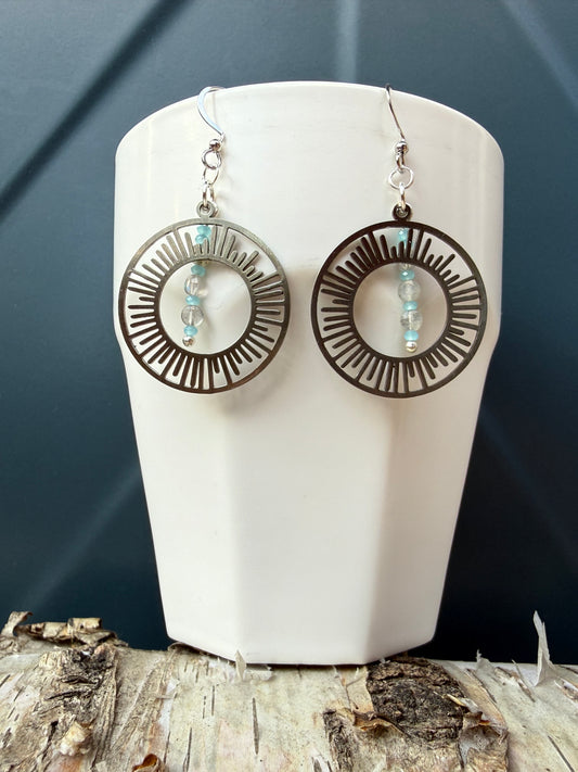Russian Amazonite Stainless Steel Plated Earrings