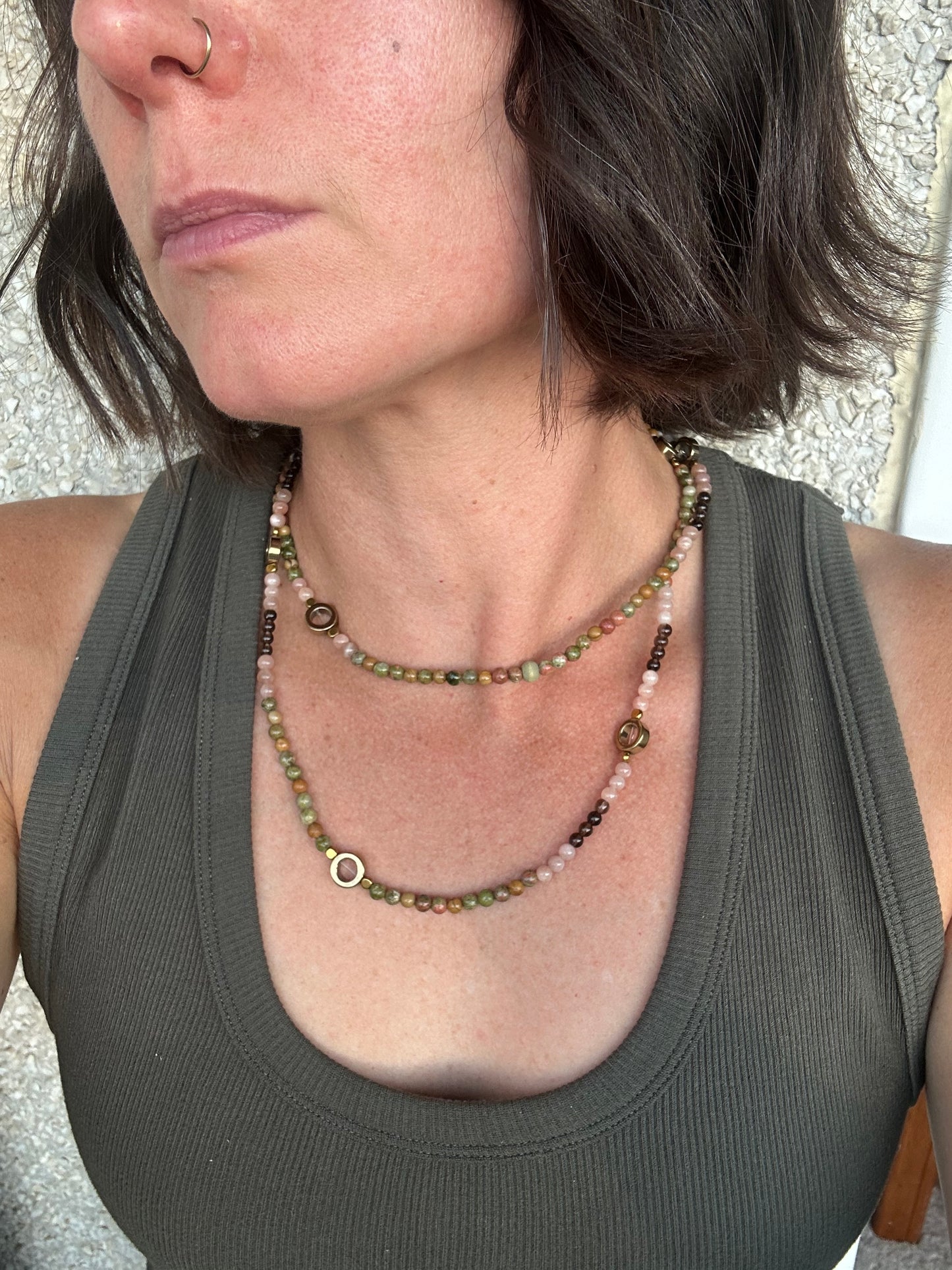 Stretchy Wrap Stone Bracelet Moonstone Mix