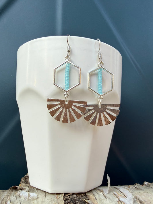 Silver Plated Russian Amazonite Earrings