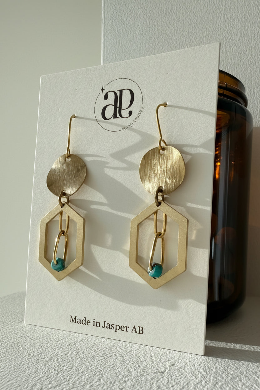 Emperor Stone Chain Link Earrings