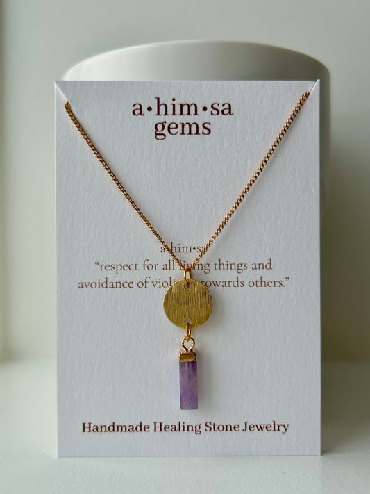 Amethyst Brass Necklace