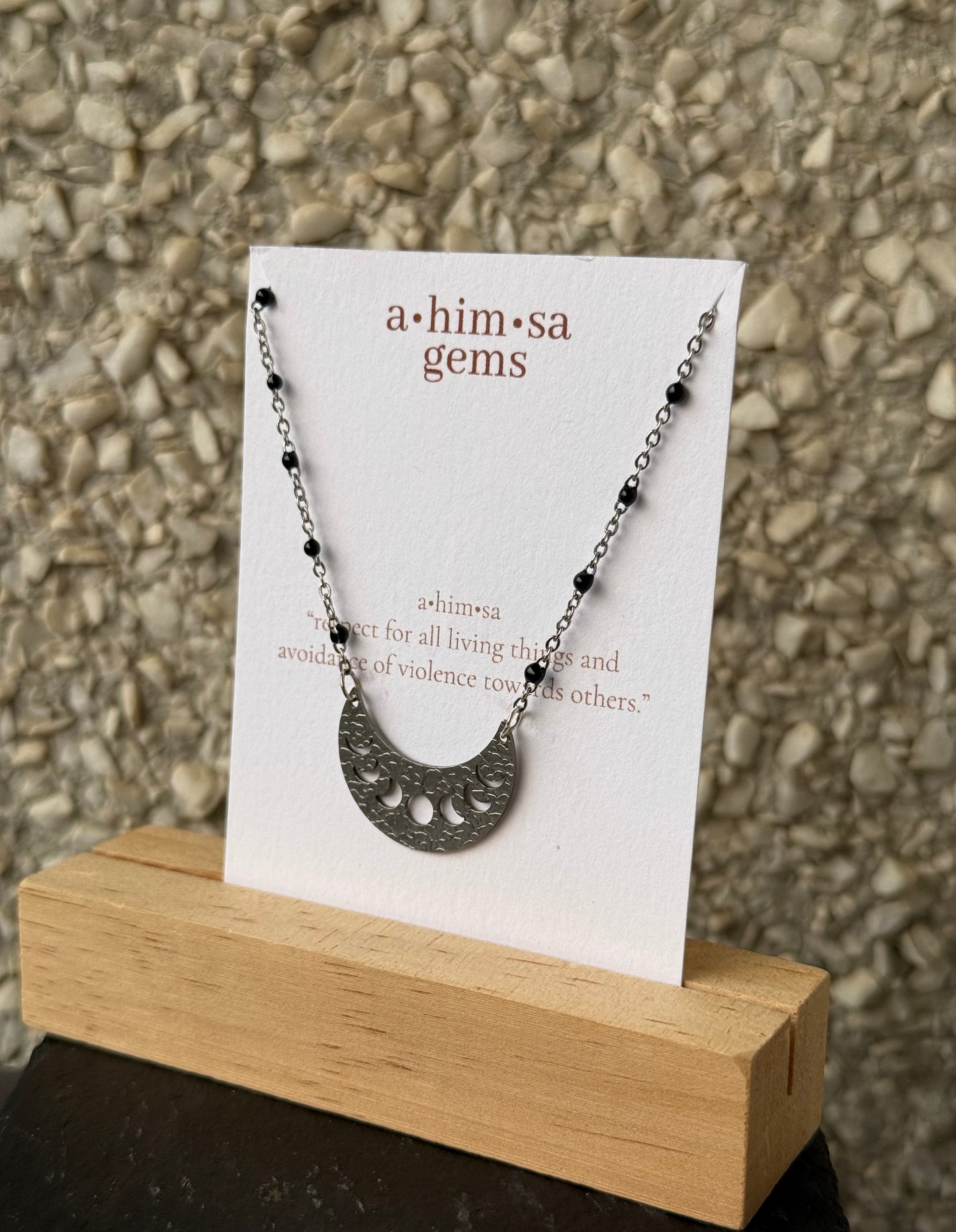Silver Chain Moon Phases Necklace