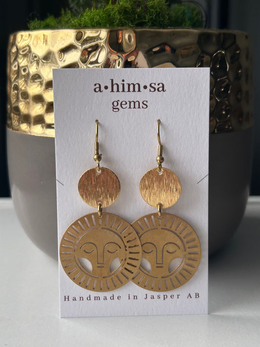 The Sun Brass Earrings